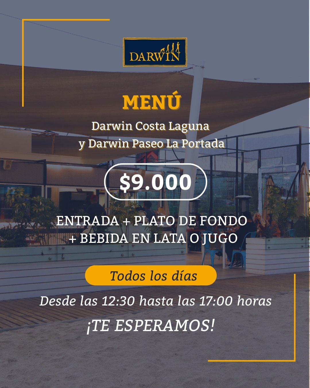 Menú Darwin Costa Laguna y Mall Paseo La Portada